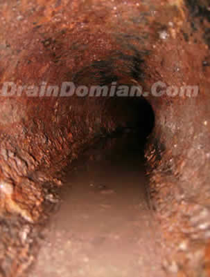 corroded cast iron pipework